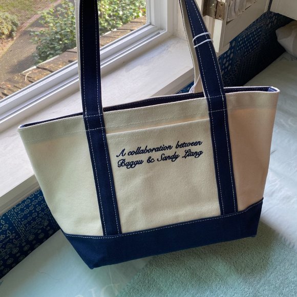 BAGGU x Sandy Liang - Small Heavyweight Canvas Tote - Navy - Picture 5 of 6